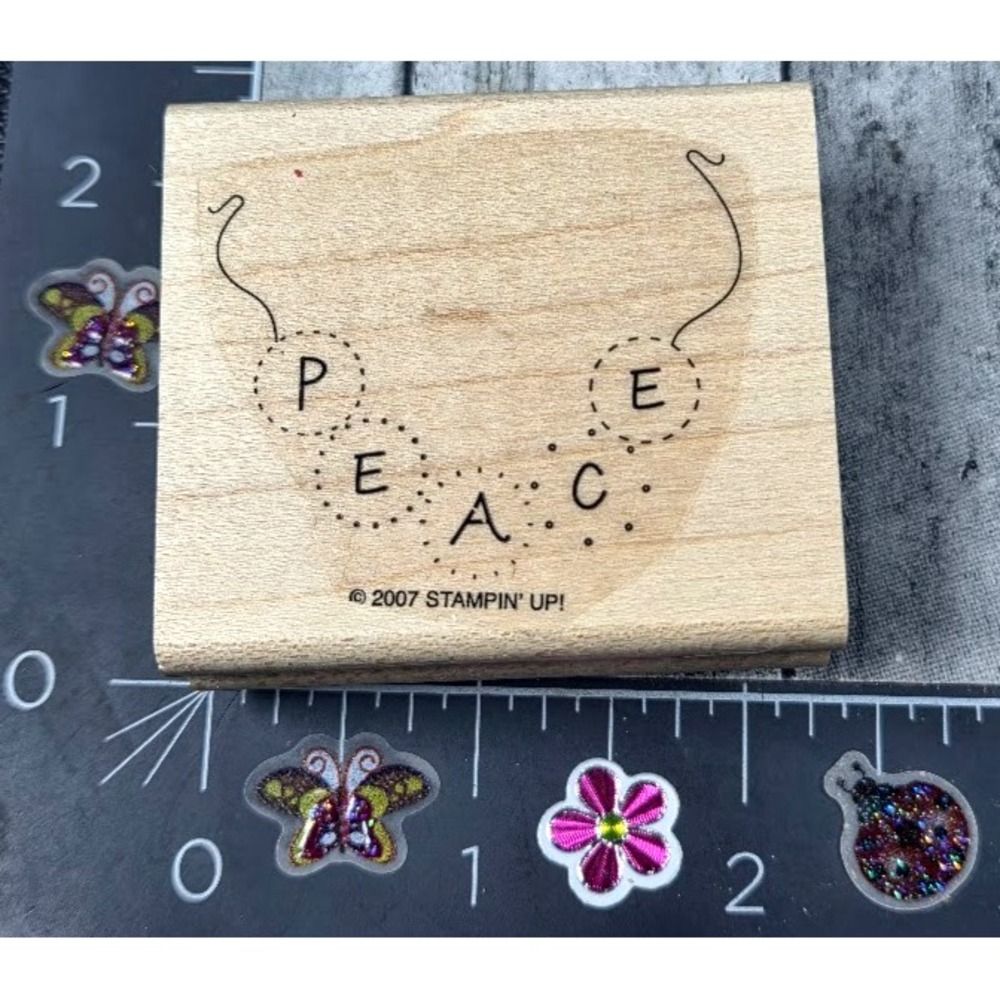 Stampin' Up! Peace String Necklace Corner 2007 Rubber Stamp #i119